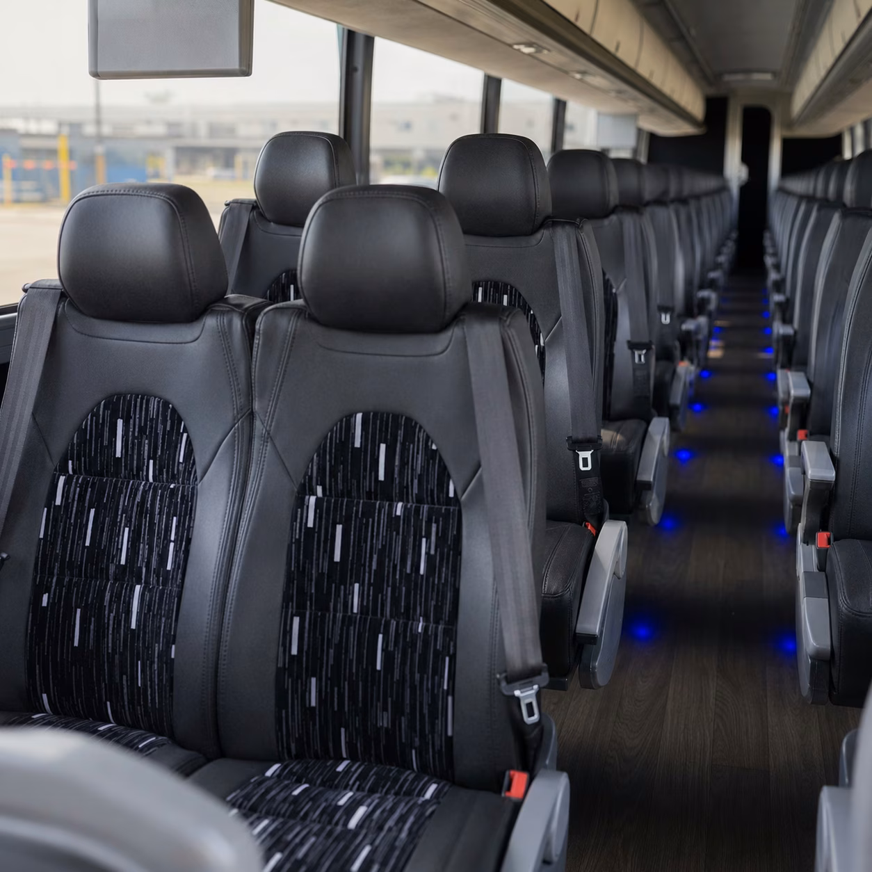 56 passenger charter bus inside