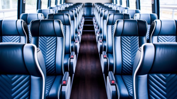 modesto 55 passenger charter bus inside