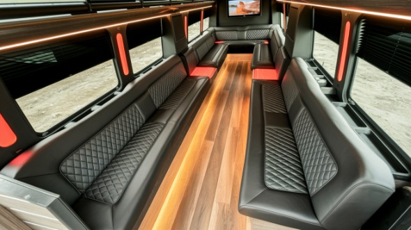 modesto party bus rental interior